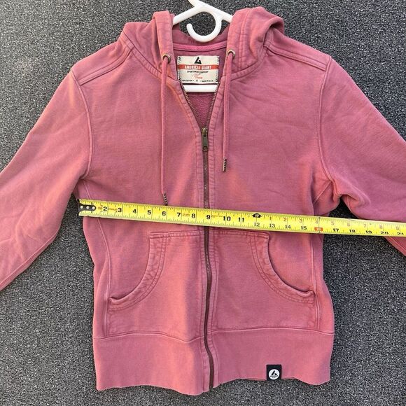 American Giant Classic Full Zip Sweatshirt Hoodie Size Medium Salmon Pink - Picture 4 of 8